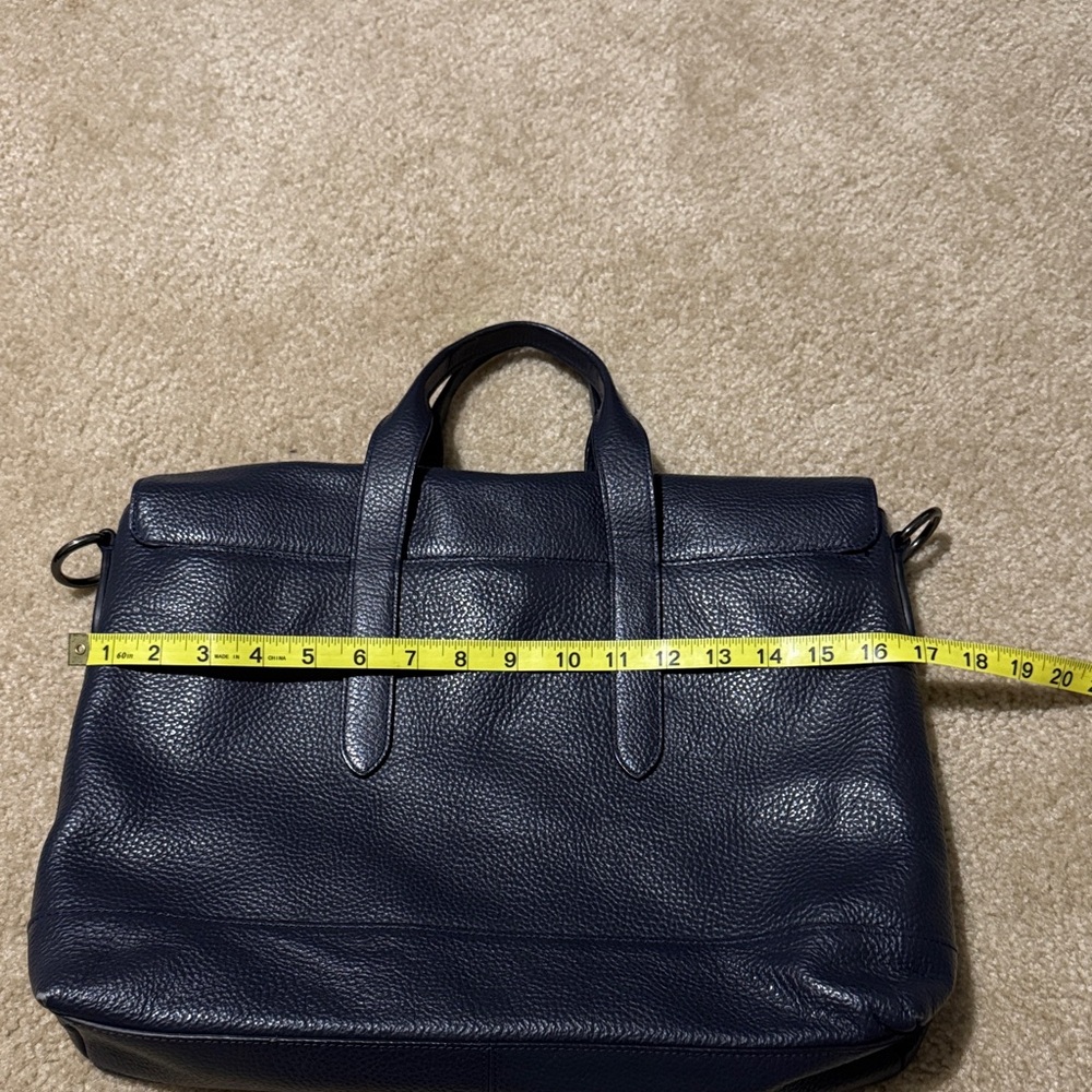 Coach Navy Leather Tote Bag - Picture 2 of 9